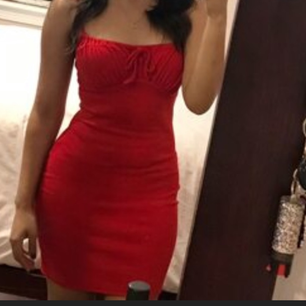 *SHEIN knot front ruched bust slip dress
